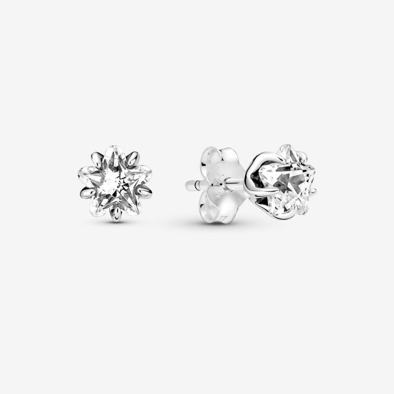 Pandora Celestial Sparkling Star Stud Earrings Sterling Silver | 567TYCNLE