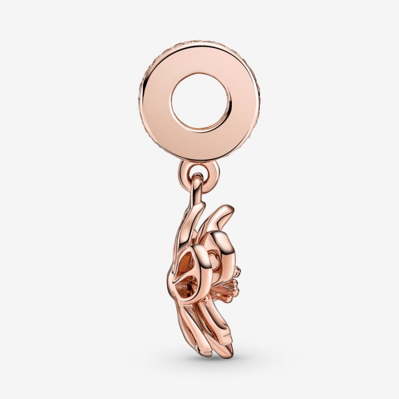 Pandora Cherry Blossom Dangle Charm Rose Gold Plated | 726JISKYU