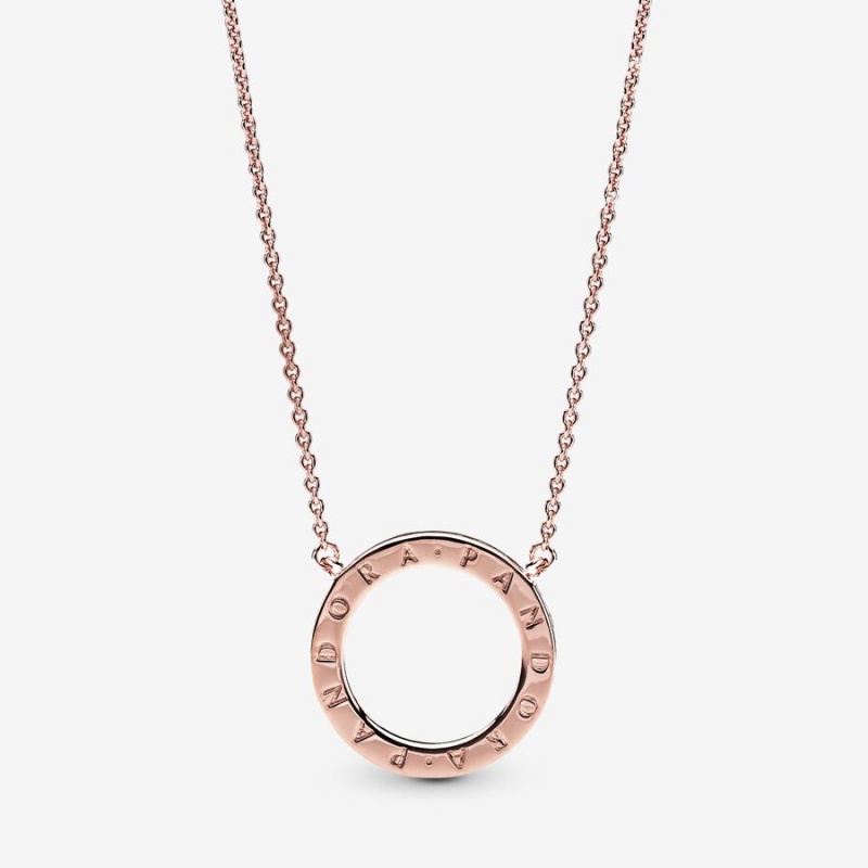 Pandora Circle of Sparkle Necklace Rose Gold Plated | 158FJOQBD