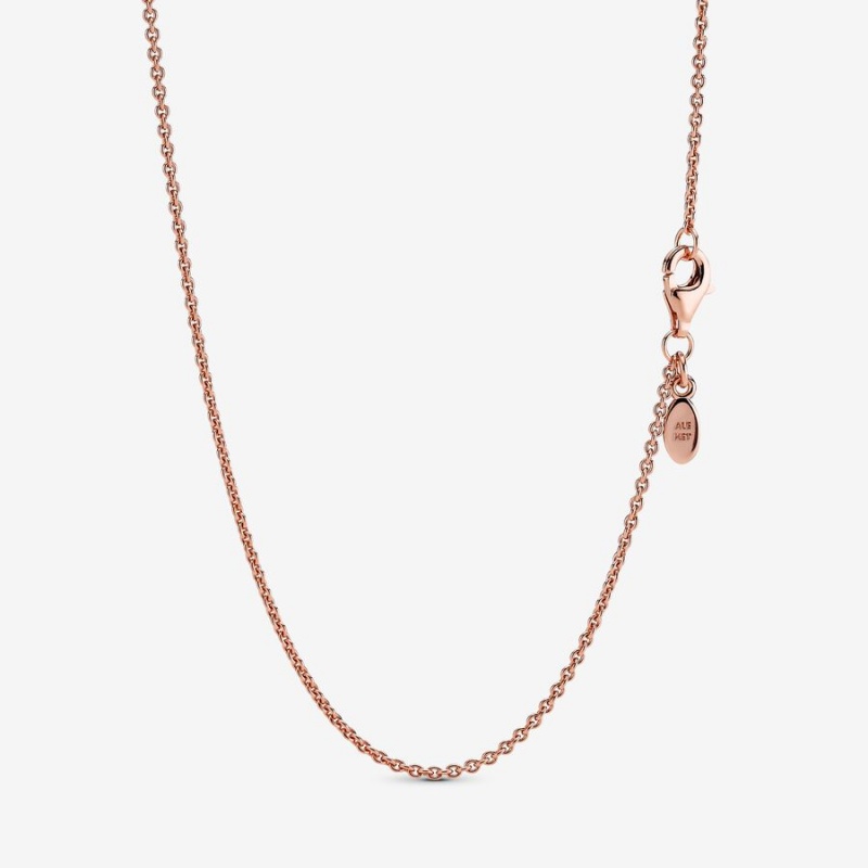 Pandora Classic Cable Chain Necklace Rose Gold Plated | 319ODZJFQ