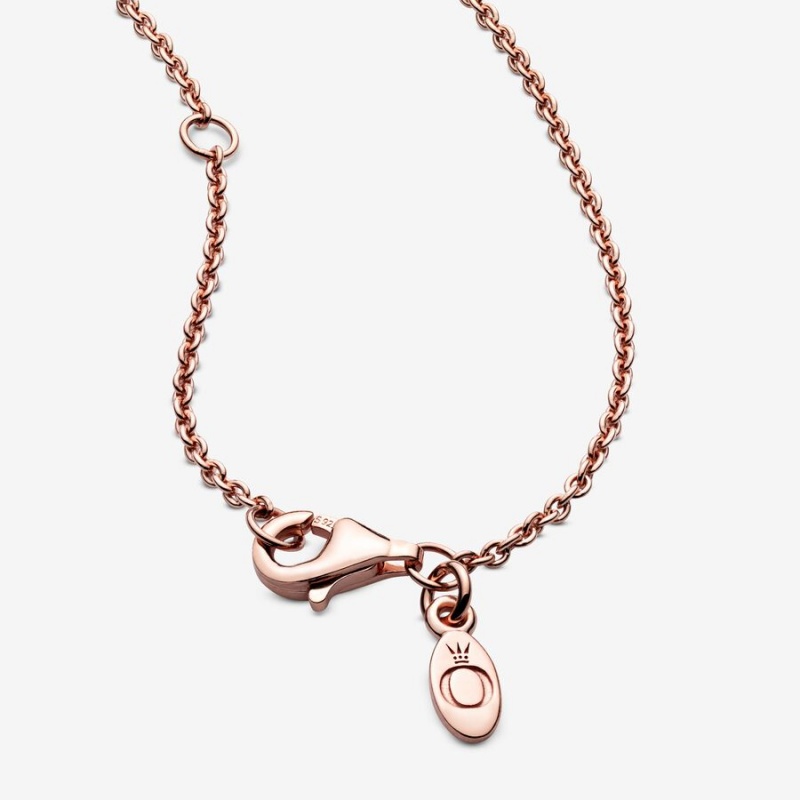 Pandora Classic Cable Chain Necklace Rose Gold Plated | 319ODZJFQ