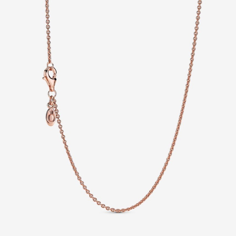 Pandora Classic Cable Chain Necklace Rose Gold Plated | 319ODZJFQ