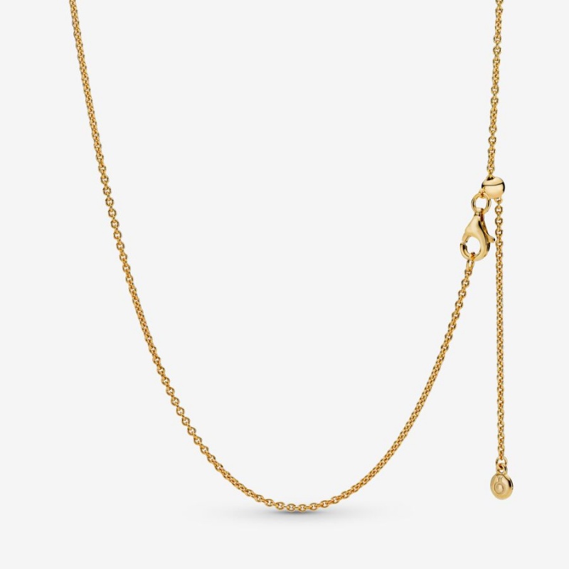 Pandora Classic Cable Chain Necklace - FINAL SALE Gold Plated | 647QMXZTB