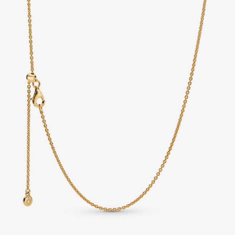 Pandora Classic Cable Chain Necklace - FINAL SALE Gold Plated | 647QMXZTB