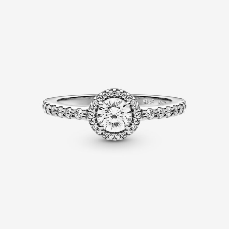 Pandora Classic Sparkle Halo Ring Sterling Silver | 421SQDIAE