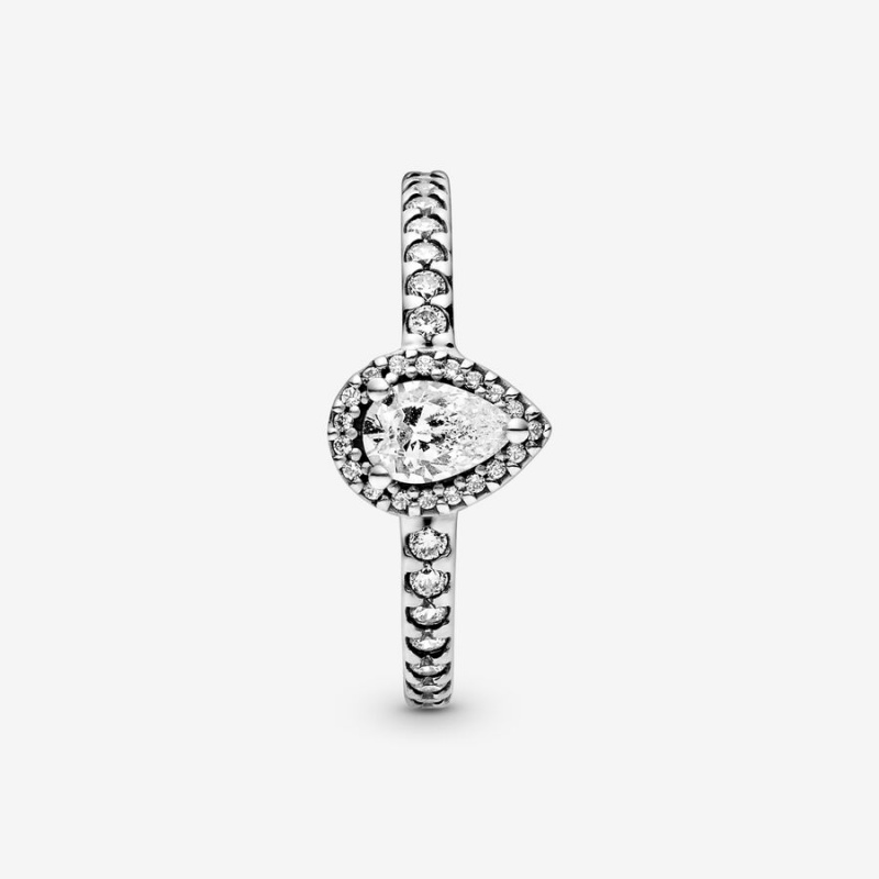 Pandora Classic Teardrop Halo Ring Sterling Silver | 391QCULVN