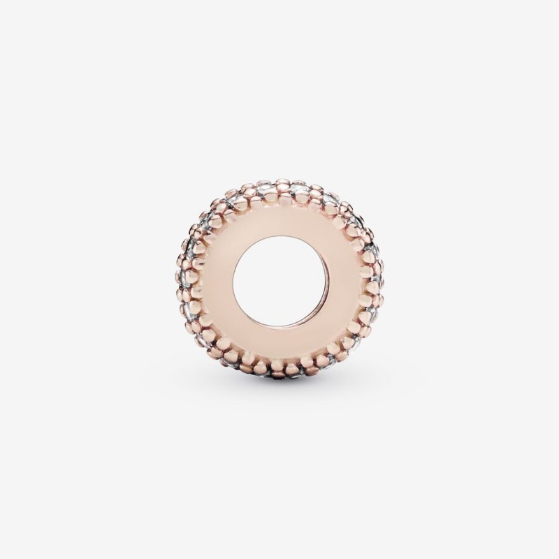 Pandora Clear Sparkle Spacer Charm Rose Gold Plated | 583MKAPOL