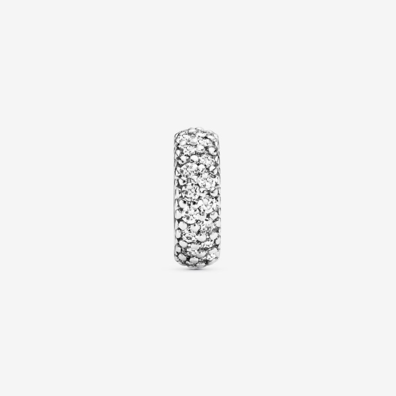 Pandora Clear Sparkle Spacer Charm Sterling Silver | 160NCBZYF