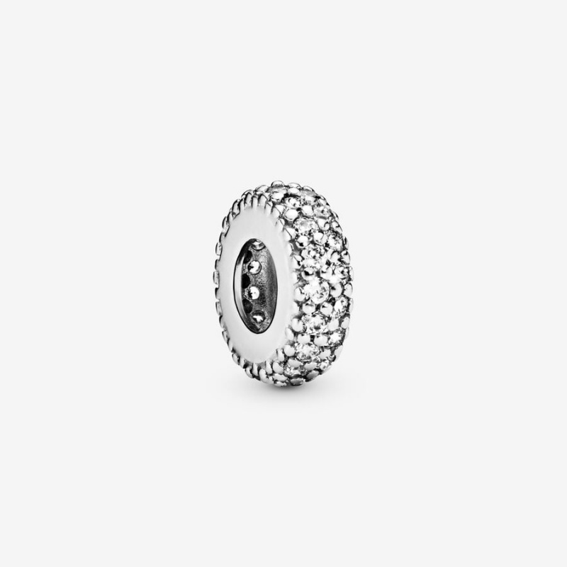 Pandora Clear Sparkle Spacer Charm Sterling Silver | 160NCBZYF