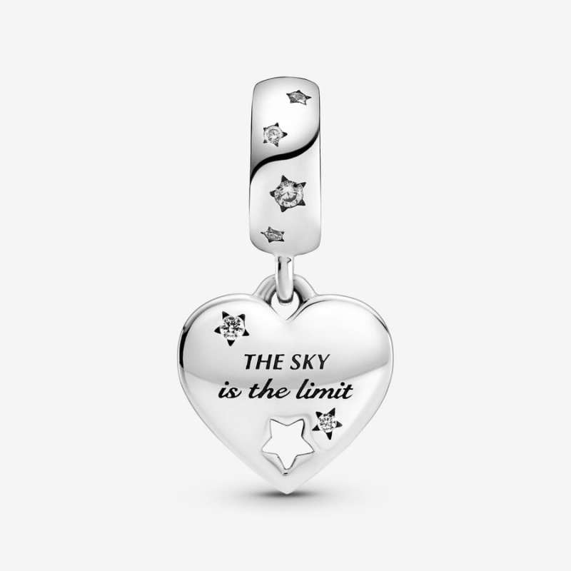 Pandora Congratulations Heart & Stars Dangle Charm Sterling Silver | 157QCXGHE