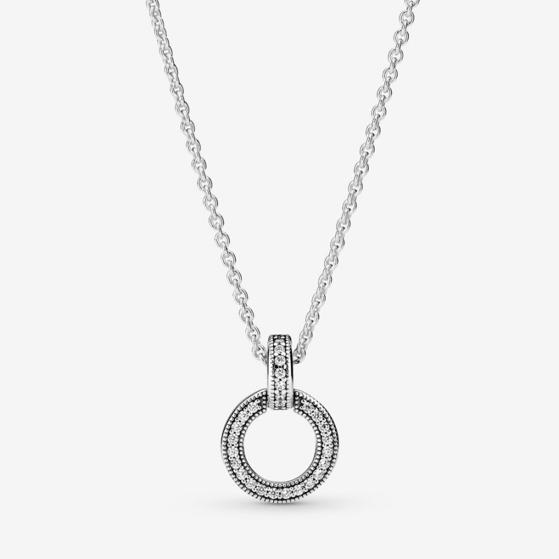 Pandora Double Circle Necklace and Earring Set | 851RUZYNA