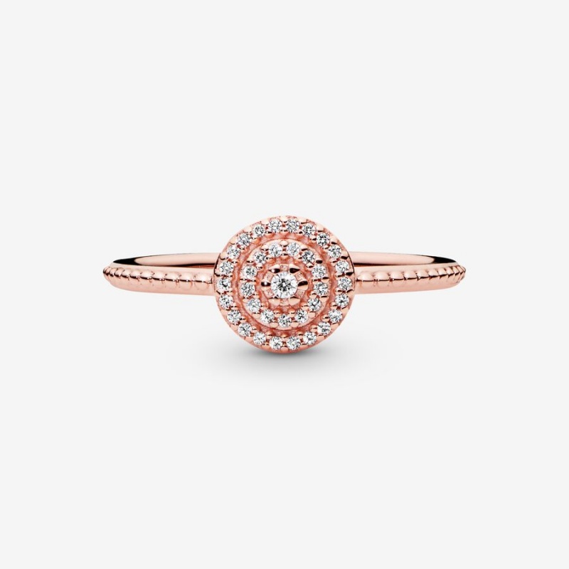 Pandora Elegant Sparkle Ring Rose Gold Plated | 237YRMQGI