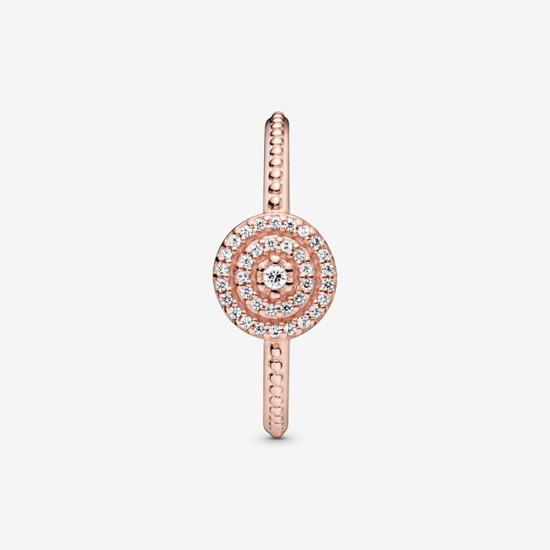 Pandora Elegant Sparkle Ring Rose Gold Plated | 237YRMQGI