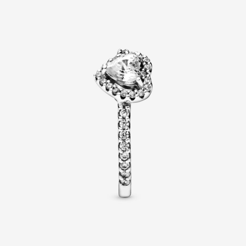 Pandora Elevated Heart Ring Sterling Silver | 463FWIRMY