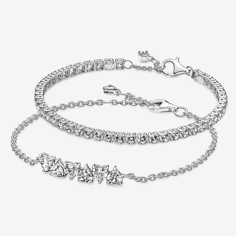 Pandora Endless Hearts Sparkling Bracelet Set | 194VNPLRX