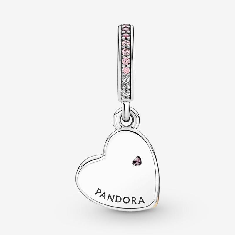 Pandora Entwined Infinite Hearts Double Dangle Charm Two-tone | 218DFYAVC