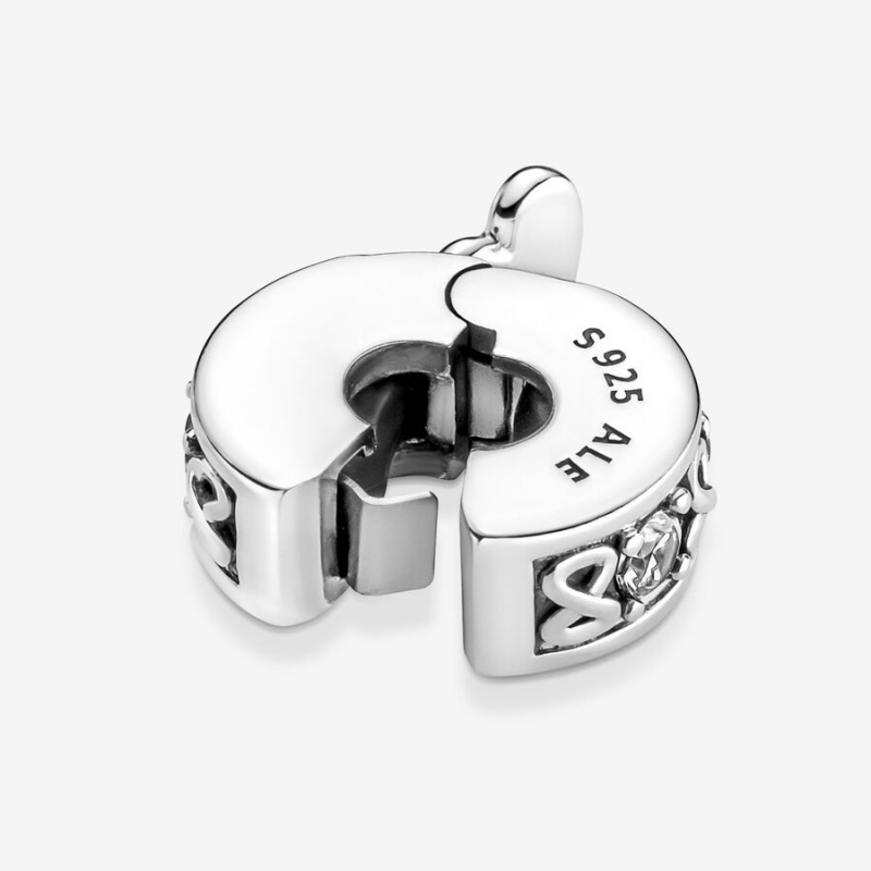 Pandora Family Always Pavé Clip Charm Sterling Silver | 630DXINEY