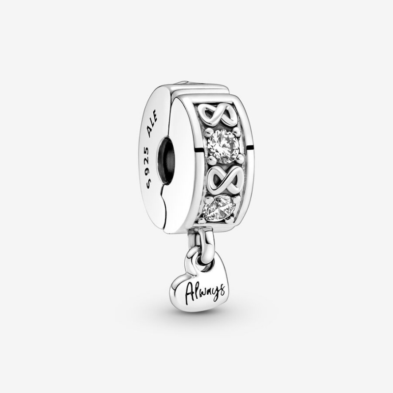 Pandora Family Always Pavé Clip Charm Sterling Silver | 630DXINEY