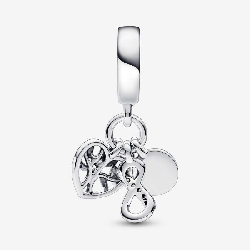 Pandora Family Infinity Triple Dangle Charm Sterling Silver | 349XBOEUS