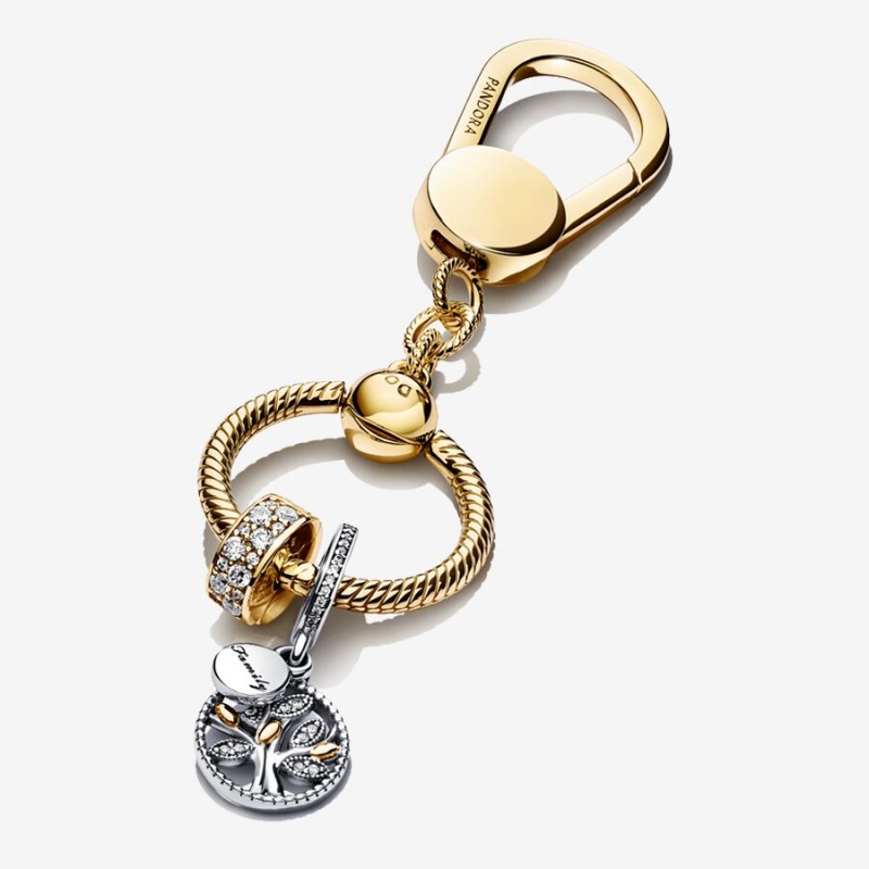 Pandora Family Means Everything Golden Keychain Set | 762KDZFQU