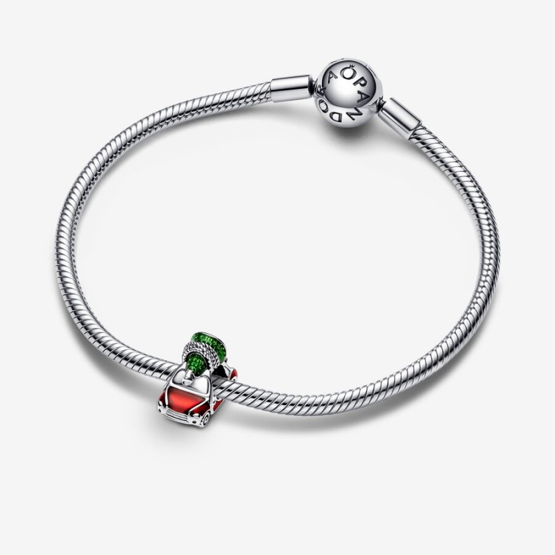 Pandora Festive Car & Christmas Tree Charm Sterling Silver | 861WXRQPC