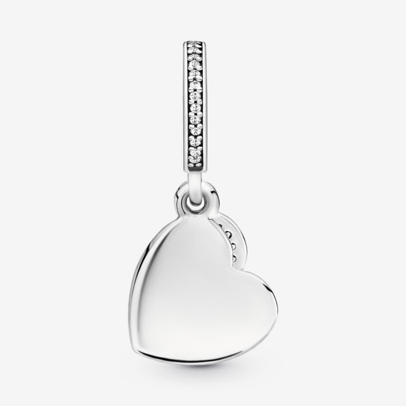 Pandora Forever Friends Heart Dangle Charm Sterling Silver | 026XILJFM