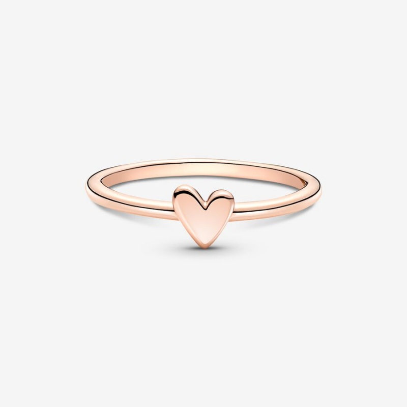 Pandora Freehand Heart Ring Rose Gold Plated | 752UALEPX