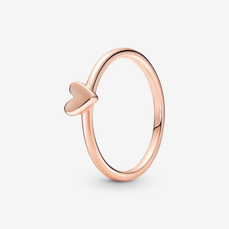 Pandora Freehand Heart Ring Rose Gold Plated | 752UALEPX