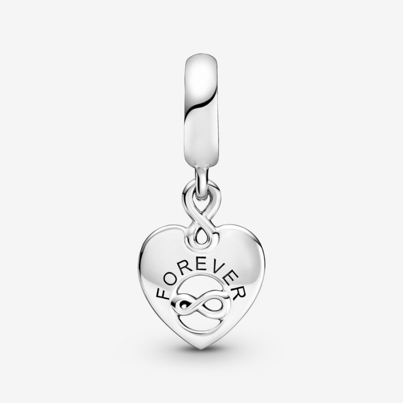 Pandora Friends Forever Heart Dangle Charm Sterling Silver | 713LQZKOX