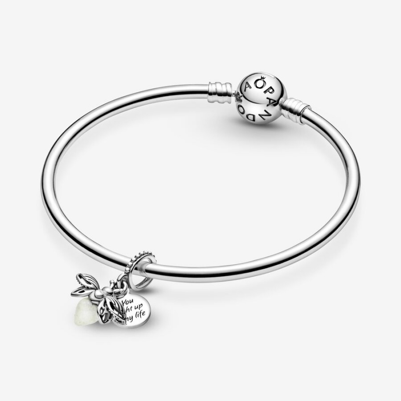 Pandora Glow-in-the-dark Firefly Dangle Charm Sterling Silver | 671AEUMPF