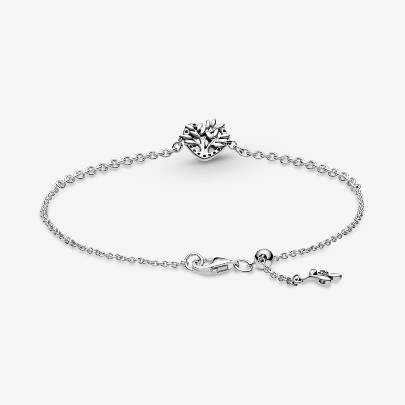 Pandora Heart Family Tree Chain Bracelet Sterling Silver | 146OQKJXM