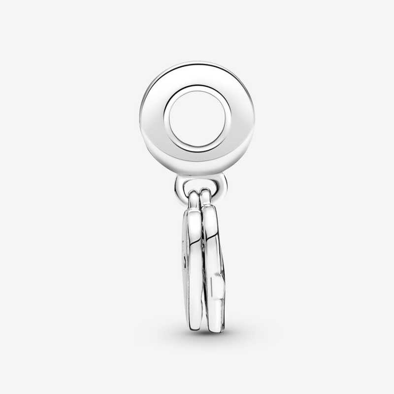 Pandora Heart, Flag & Remembrance Ribbon Double Dangle Charm Sterling Silver | 051FDSBCA