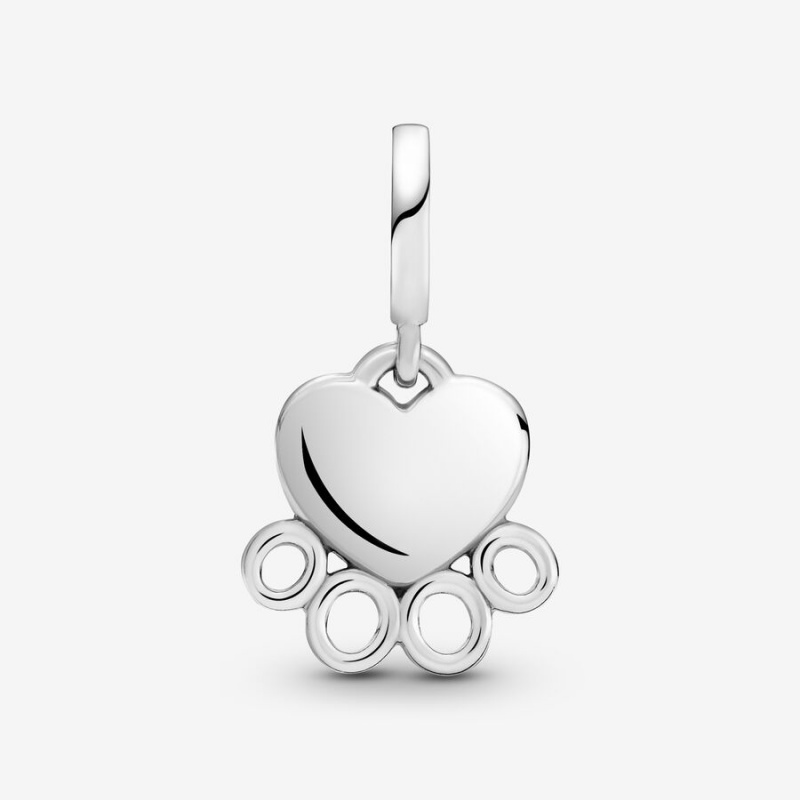 Pandora Hearts & Paw Print Dangle Charm Sterling Silver | 706WMESKG