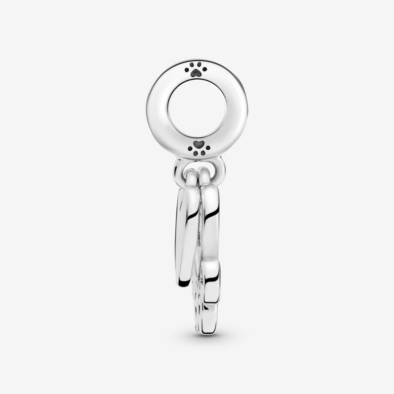 Pandora Hearts & Paw Print Dangle Charm Sterling Silver | 706WMESKG