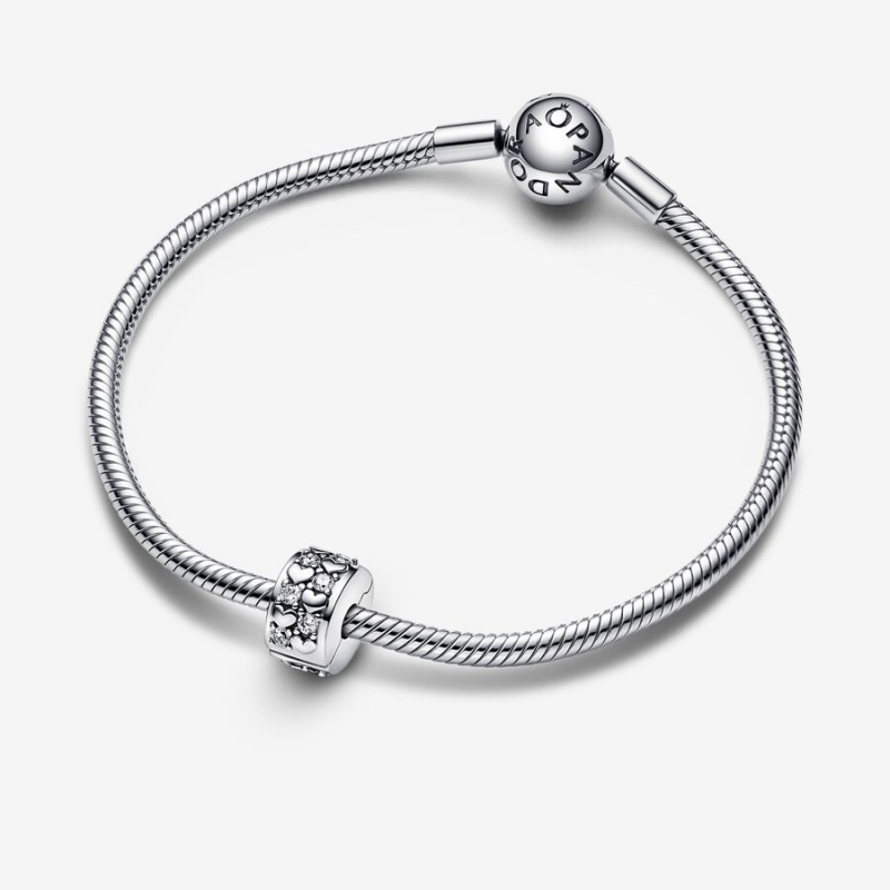 Pandora Infinite Hearts Sparkling Clip Charm Sterling Silver | 912FBOZGA