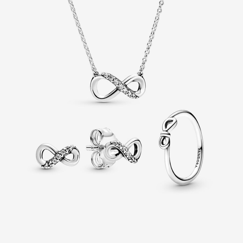 Pandora Infinite Love Jewelry Set Sterling Silver | 701ZLNXDI