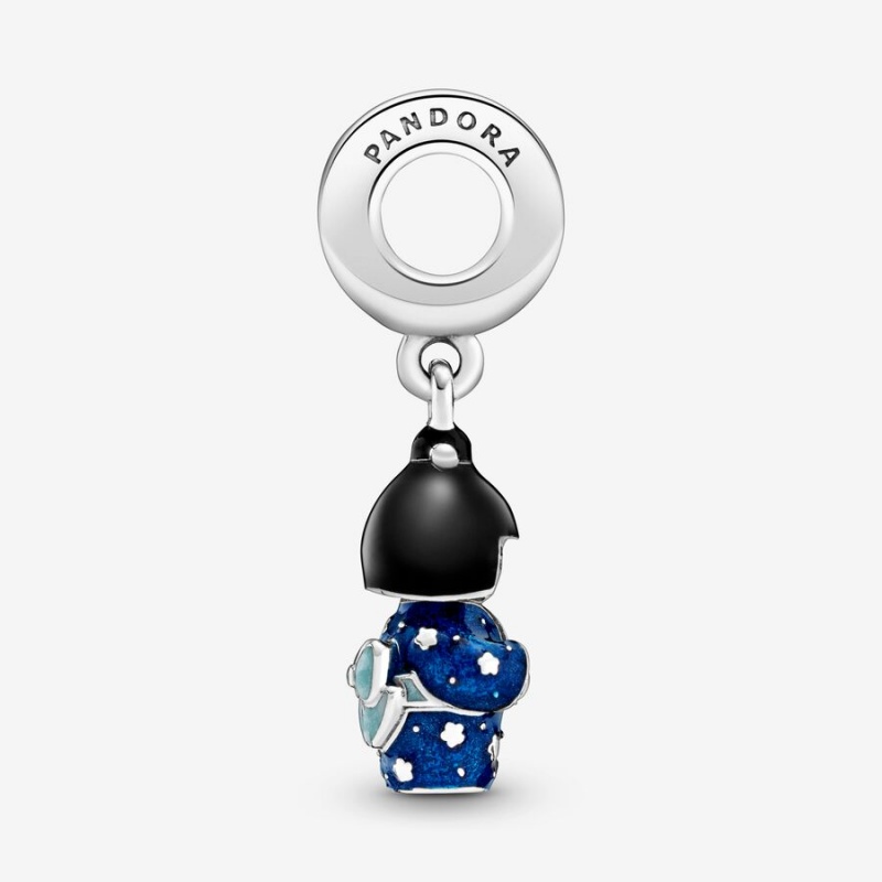 Pandora Japanese Doll in Blue Kimono Dangle Charm Sterling Silver | 026TDLBOC