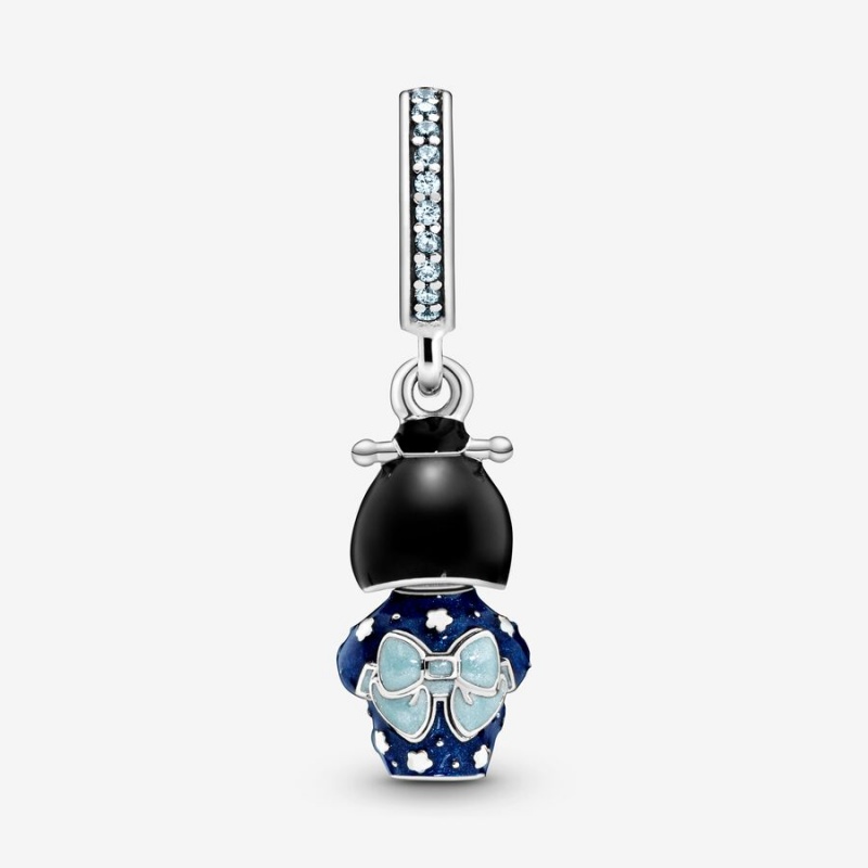 Pandora Japanese Doll in Blue Kimono Dangle Charm Sterling Silver | 026TDLBOC