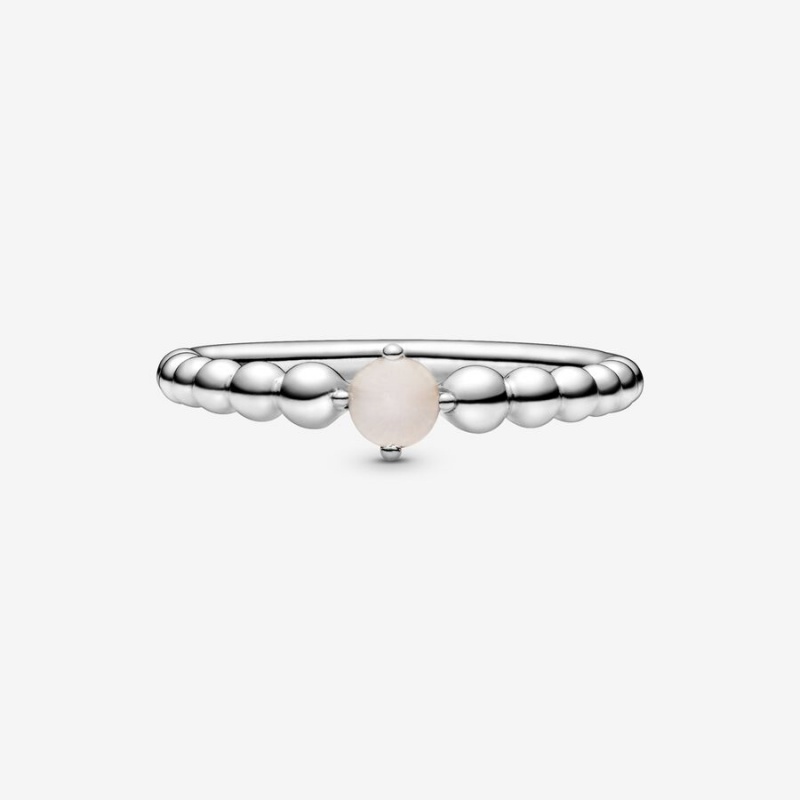 Pandora June Misty Rose Beaded Ring Sterling Silver | 509MTOCVQ