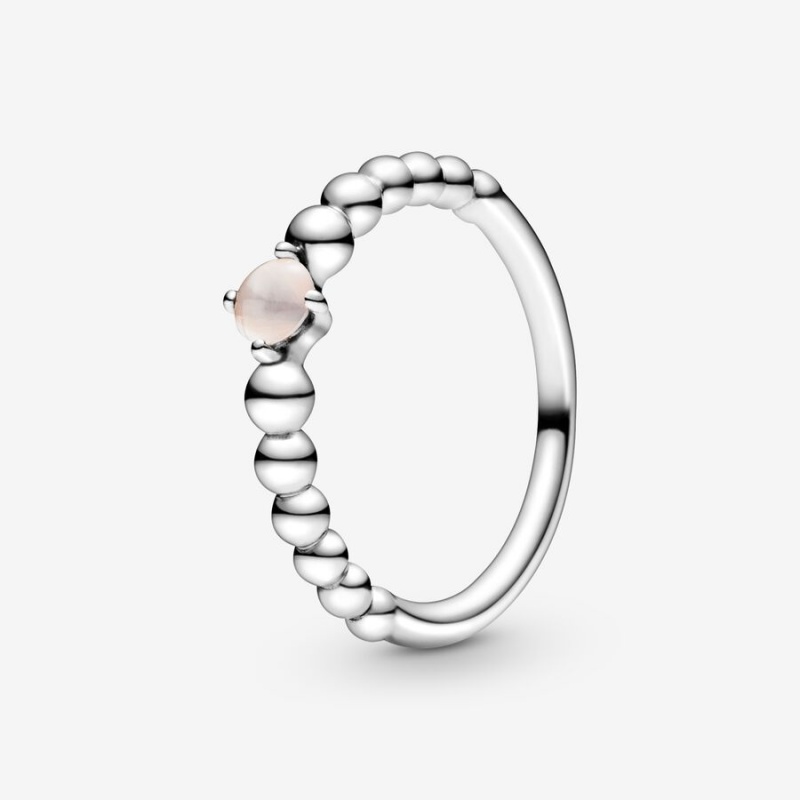 Pandora June Misty Rose Beaded Ring Sterling Silver | 509MTOCVQ