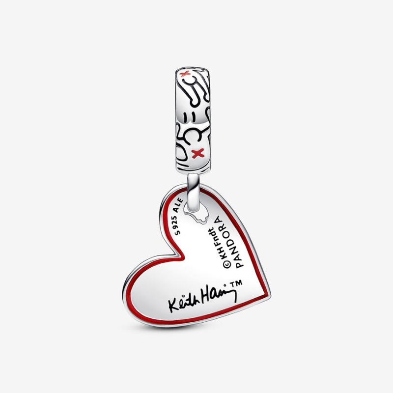 Pandora Keith Haring™ x Line Art People Heart Dangle Charm Sterling Silver | 573WFJOHD