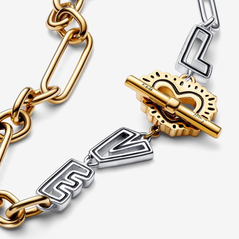 Pandora Keith Haring™ x Two-tone Love Links Bracelet Two-tone | 165QOAGUJ