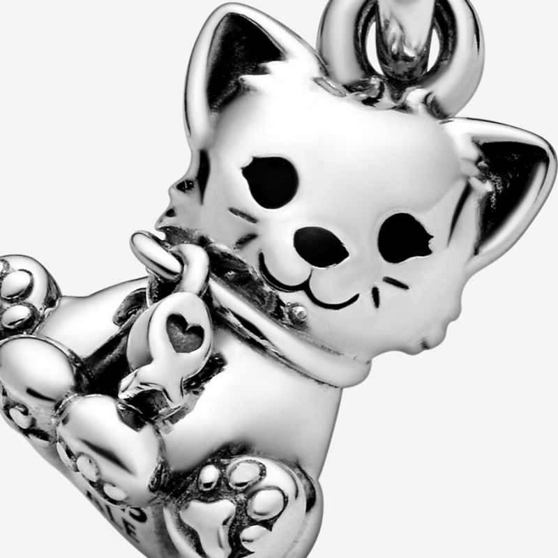 Pandora Kitty-Cat Dangle Charm Cat Charms | 203BKXQWM