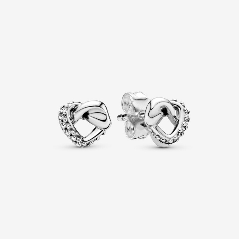 Pandora Knotted Heart Stud Earrings Pandora Us | 251TWNZMP