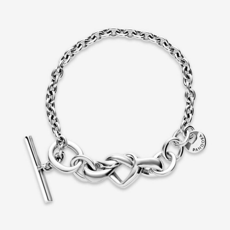 Pandora Knotted Heart T-Bar Bracelet Pandora Us | 415SZNBXV