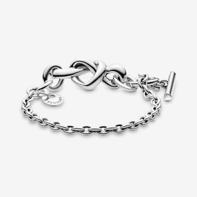 Pandora Knotted Heart T-Bar Bracelet Pandora Us | 415SZNBXV