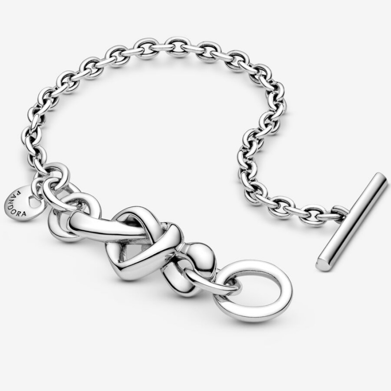 Pandora Knotted Heart T-Bar Bracelet Pandora Us | 415SZNBXV