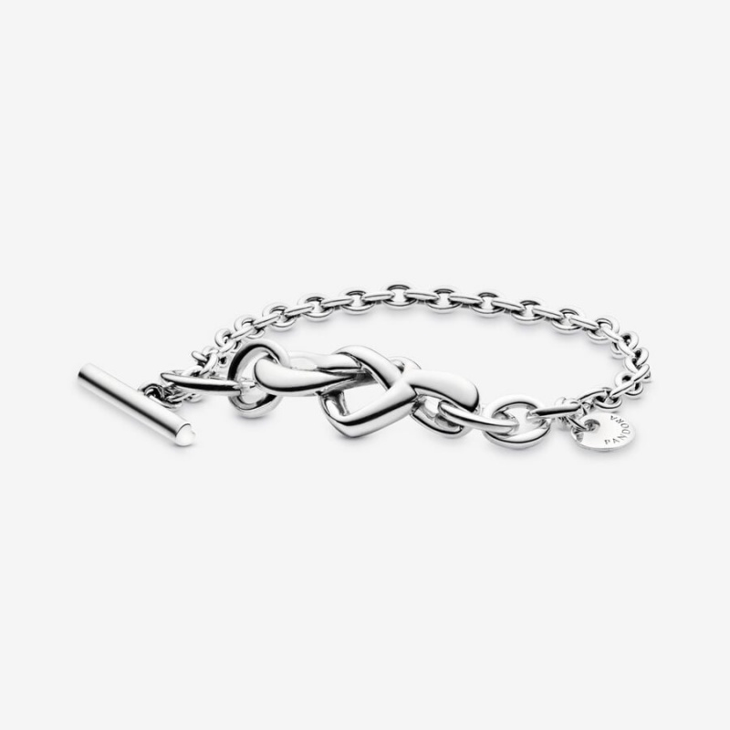 Pandora Knotted Heart T-Bar Bracelet Pandora Us | 415SZNBXV