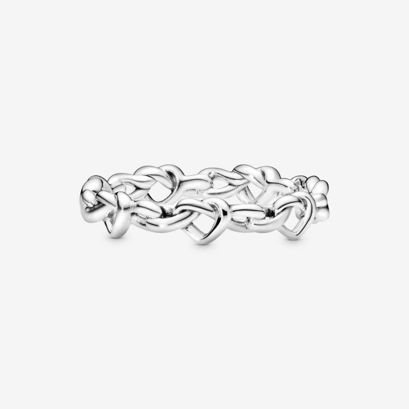 Pandora Knotted Hearts Ring Romantic Jewelry | 594YZEBCT