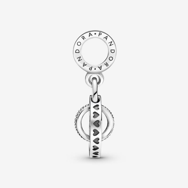 Pandora Logo Circles Dangle Charm Sterling Silver | 695SCHVPB